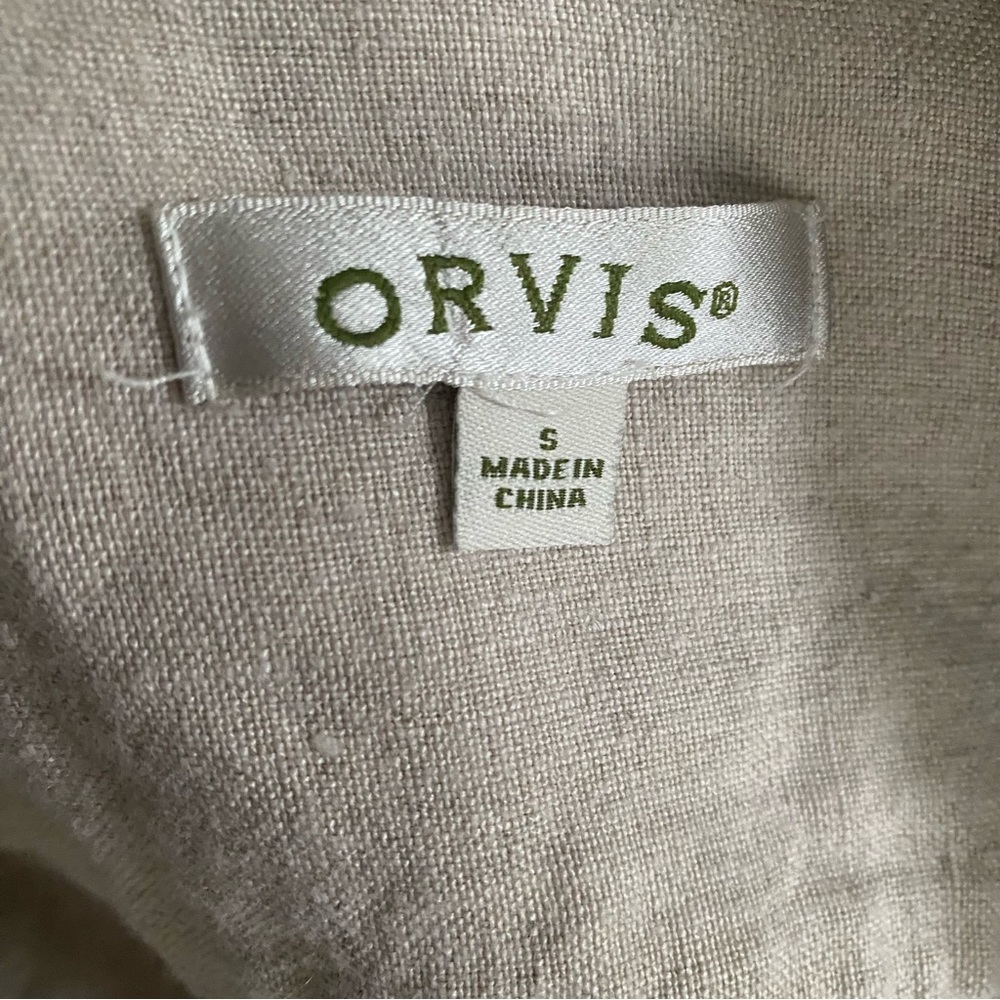 Orvis Shoreline Linen Shirt/Jacket/Shacket Tan/Neutral/Flax Women's Size Small - Picture 3 of 7